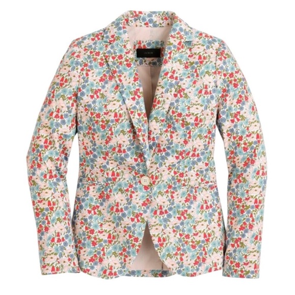 J Crew X Liberty Fabric Pink Floral Campbell Blazer Size 12 - Picture 1 of 15